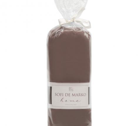Простыня на резинке &quot;Sofi de Marko&quot; Мармис (шоколад) Сатин, 160х200х30
