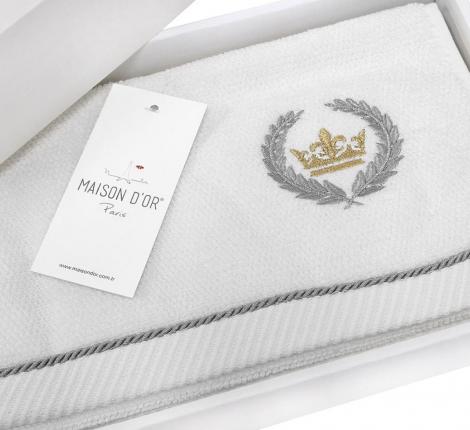 Салфетки махровые с вышивкой Maison D'or &quot;PIERRE LOTI&quot; 30х50-4шт., белый