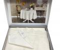 Скатерть круглая с напероном Maison D'or &quot;MARINELLA&quot; 180 см с салфетками (6шт.), кремовый