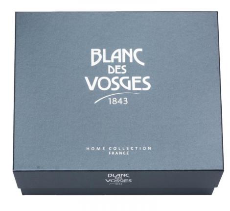Постельное бельё &quot;Blanc des Vosges&quot; HISTOIRE MARINE (белый с синей мережкой) перкаль, Евро