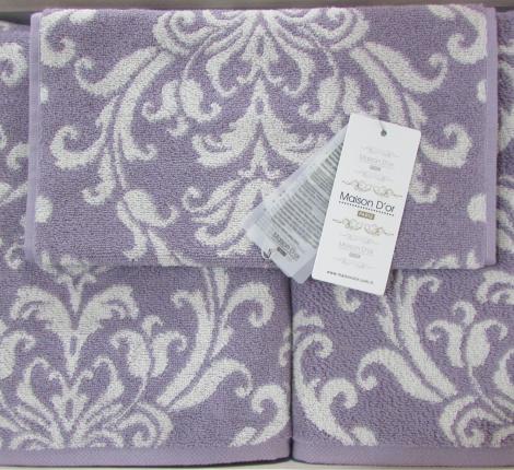 Комплект махровых полотенец  30x50-50x100-85x150 Maison D'or &quot;LUXUS&quot;, фиолетовый