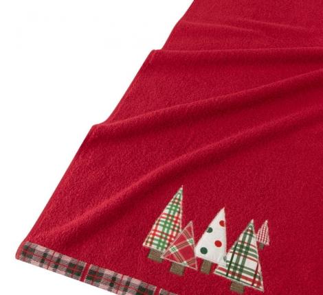 Полотенце Arya с вышивкой Рождество 50x90 Trees, Красный