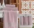 Комплект махровых полотенец &quot;TWO DOLPHINS&quot; (50x90/2)(70х140/1) 3 шт. KUALA, Светло-розовый