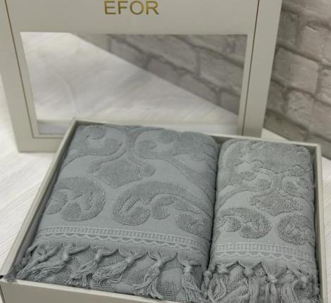 Набор махровых полотенец EFOR &quot;ELIZ&quot; (50*90,70*140), серый