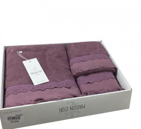 Комплект полотенец 30x50-50x100-70x140 Maison D'or &quot;Melissa&quot;, фиолетовый