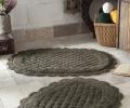 Набор ковриков для ванной &quot;MODALIN&quot; кружевной MERIT 50x80 + 45x60 см 1/2, Темно-коричневый