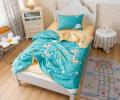 Постельное белье с одеялом детское &quot;Sofi de Marko&quot; Giraffe (синий) Сатин, 1,5 спальный