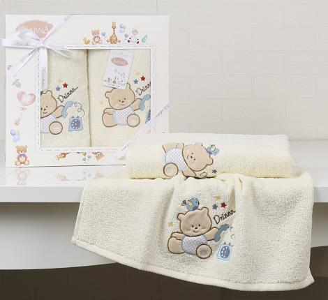 Комплект полотенец &quot;KARNA&quot; детский BAMBINO-BEAR 50x70-70х120 см , Кремовый