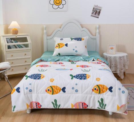 Постельное белье с одеялом детское &quot;Sofi de Marko&quot; Аквариум (белый) Сатин, 1,5 спальный