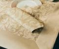 Скатерть круглая &quot;Blanc des Vosges&quot; OMBELLE chanvre (бежевый) 175 см+12 салфеток 50х50