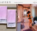 Комплект  полотенец со стразами 50x100*2. Maison D'or &quot;ROSES&quot;, розовый
