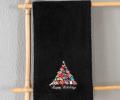 Полотенце Arya с вышивкой Рождество 50x90 Happy Holidays, Черный