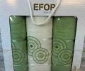 Набор махровых полотенец EFOR &quot;NOKTALI DAIRE&quot; (50*90-2шт, 70*140), зеленый