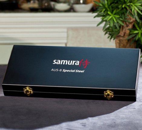 Набор из 3 ножей &quot;Samura Mo-V Stonewash&quot; в подарочной коробке(10, 21, 85), G-10
