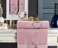 Комплект махровых полотенец &quot;MERZUKA&quot; (50x90/1)(70х140/1) 2 шт.CEREMONY, розовый