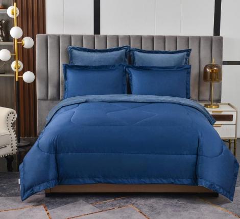 Постельное белье с одеялом &quot;Sofi de Marko&quot; Энрике (синий) Велюр, 1,5 спальный