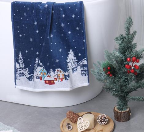 Полотенце Arya с вышивкой Рождество 40x60 North, Темно-Синий
