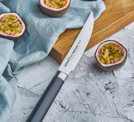 Нож кухонный &quot;Samura Mo-V&quot; для стейка 120 мм, G-10 (с тату)