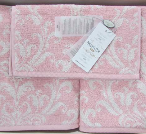 Комплект махровых полотенец  30x50-50x100-85x150 Maison D'or &quot;LUXUS&quot;, розовый