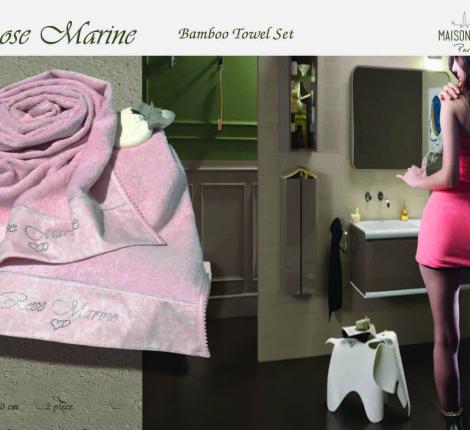 Комплект бамбуковых полотенец  50x100*2 Maison D'or &quot;ROSE MARINE&quot;, грязно-розовый