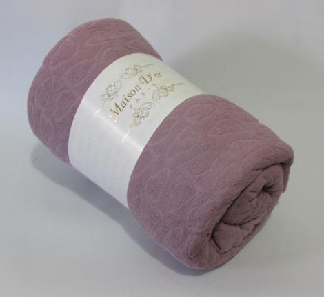 Простыня на резинке махровая с наволочками &quot;Maison D'or&quot; JAKARLI (фиолетовый), 100х200