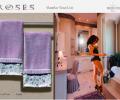 Комплект  полотенец со стразами 50x100*2 Maison D'or &quot;ROSES&quot;, фиолетовый