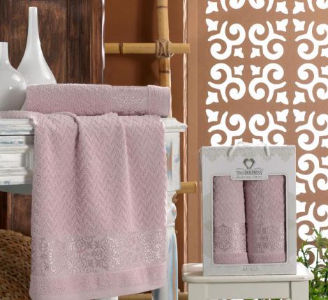 Комплект махровых полотенец &quot;TWO DOLPHINS&quot; (50x90/70х140) 2 шт. KUALA, светло-розовый