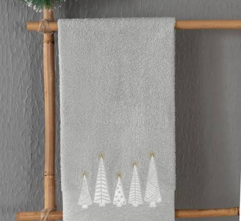 Полотенце Arya с вышивкой Рождество 50x90 Snowing, Серый