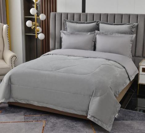 Постельное белье с одеялом &quot;Sofi de Marko&quot; Энрике (серый) Велюр, 1,5 спальный