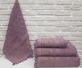 Полотенце махровое с бахромой 90х150 NUSA &quot;Биатрис&quot;, тёмно-фиолетовый