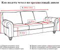 Чехол на 3-х местный угловой диван Karteks &quot;Классика&quot; KAR 012-06, натуральный
