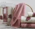 Комплект махровых полотенец в коробке &quot;KARNA&quot; ORKIDE 50x90*2-70х140*2 см 1/4, Розовый