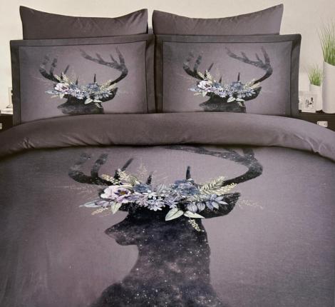 Постельное белье &quot;Arya Digital&quot; Deer (серый), 1,5 спальный