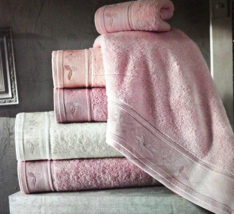 Комплект полотенец со стразами 30x50-50x90-70x140 Maison D'or &quot;ALICE&quot;, грязно-розовый