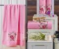 Комплект махровых полотенец &quot;MERZUKA&quot; (50x90/1)(70х140/1) 2 шт. DREAMS FLOWER, розовый