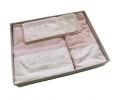Комплект полотенец со стразами 30x50-50x100-75x140 Maison D'or &quot;ROSEMARINE&quot;, грязно-розовый