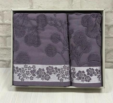Набор махровых полотенец EFOR &quot;ROZALINA&quot; (50*90,70*140), фиолетовый