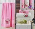 Комплект махровых полотенец &quot;MERZUKA&quot; (50x90/2)(70х140/1) 3 шт. DREAMS FLOWER, розовый