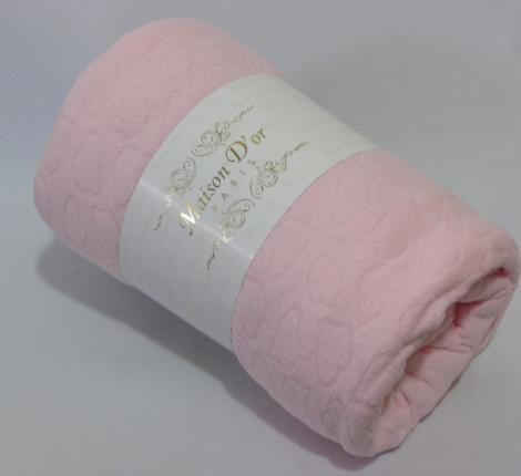 Простыня на резинке махровая с наволочками &quot;Maison D'or&quot; JAKARLI (розовый), 100х200