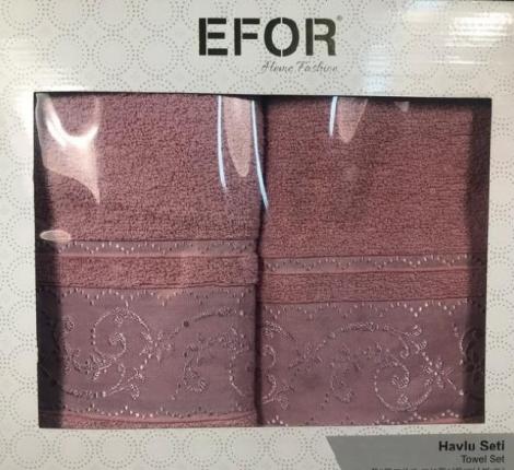 Набор махровых полотенец EFOR &quot;ECRE&quot; (50*90,70*140), сухая роза