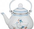 Чайник эмалированный со съёмным фильтром "ГУСИ", 1,3 л