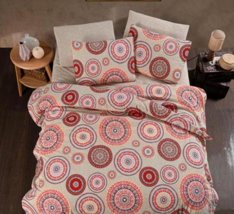 Постельное белье EFOR RANFORCE "AFRICAN RED KIRMIZI" (100% хлопок), Евро