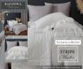 Постельное белье с одеялом "Kazanov.A." Stripe Muslin lace (серебро платина), Евро