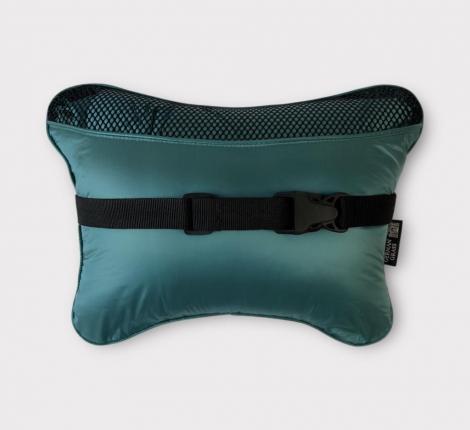 Дорожный плед-пончо пуховый "Travel Cape Plaid Grass" AQUA, 130х170