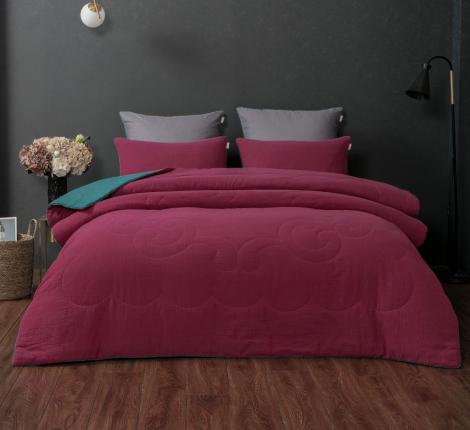 Постельное белье с одеялом "Kazanov.A." Эмир (бирюза малина графит) Муслин, Евро