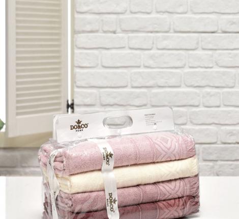 Полотенце махровое "DO&CO" Бамбук 70*140 (1/1 ) HANNA, розовый
