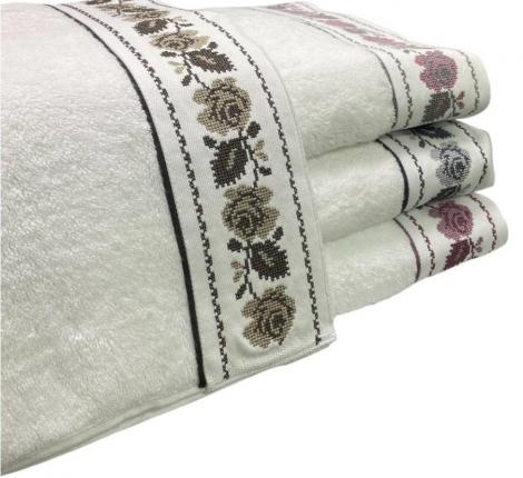 Полотенце махровое Maison D'or "ROSANNA" 50х100, белый/антрацит