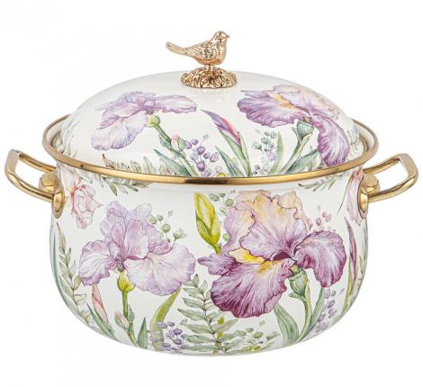 Кастрюля эмалированная с крышкой "IRISES", 4 л