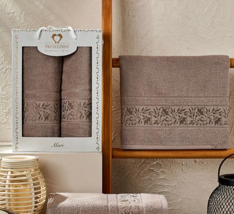Комплект махровых полотенец "TWO DOLPHINS" (50x90/70х140) 2 шт. MARI, серо-коричневый