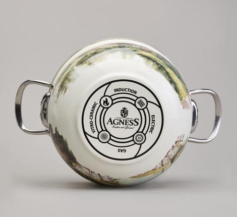 Набор эмалированных кастрюль с крышкой "FAMILY HOUSE", 6 предметов